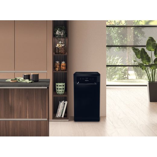 Hotpoint Slimline Dishwasher - Black - Dishwasher in kitchen