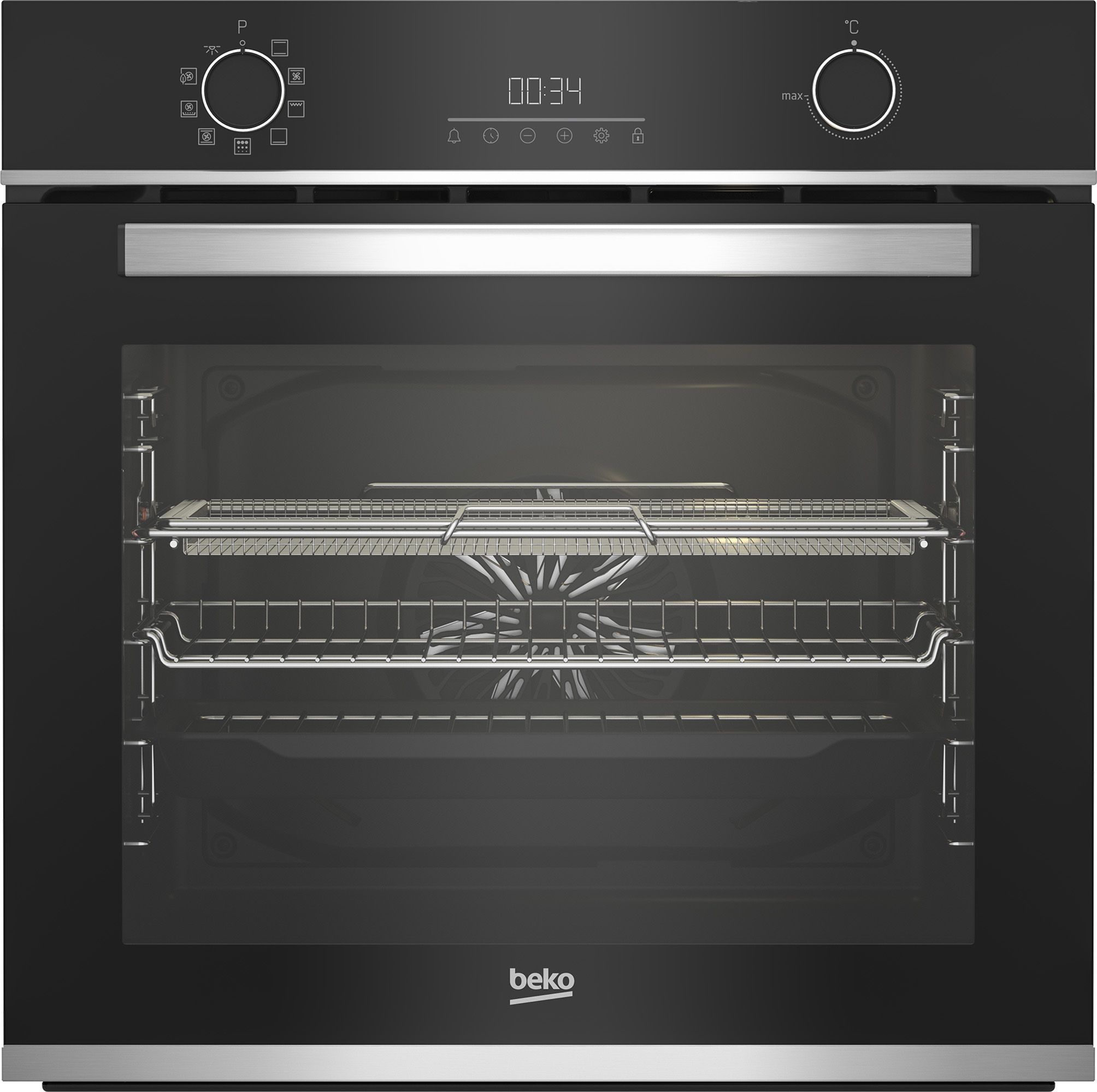 Beko BBIMA13301XMP Electric Single Oven - Built-in - 72L - Black - Pyrolytic Cleaning - A+ Energy