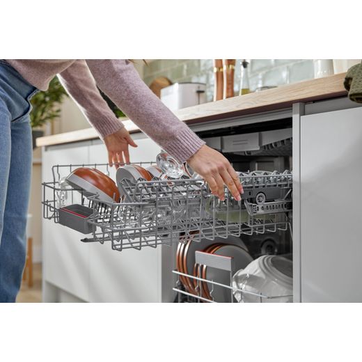 Bosch Series 6 Fully Integrated Standard Dishwasher - Stainless Steel - person changing basket shot