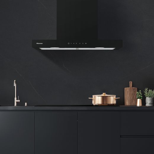 Hisense CH6T14BBUK 60cm Chimney Cooker Hood - Black - Cooker hood in kitchen