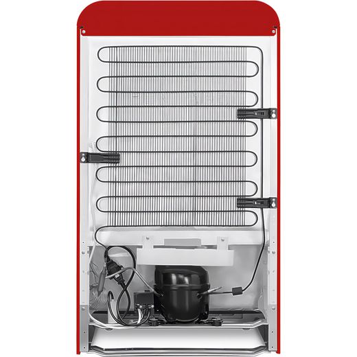 Smeg 50s Style Right Hand Hinged Home Bar FAB10HRRD6 97cm High Fridge - Red - Back shot