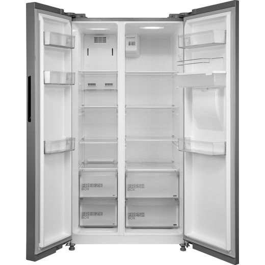 Midea American Fridge Freezer - Stainless Steel - Front with door open shot