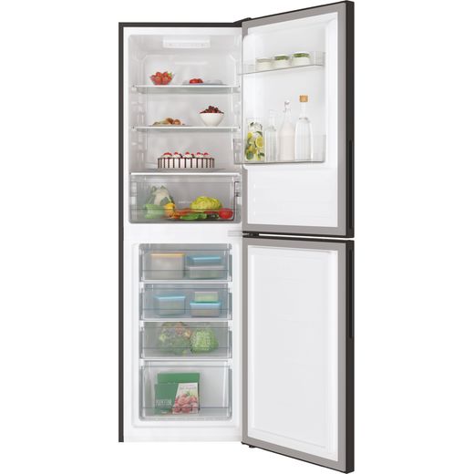 Candy CCT3L517EBK-1 176cm 50/50 Fridge Freezer - Black - front with door open shot