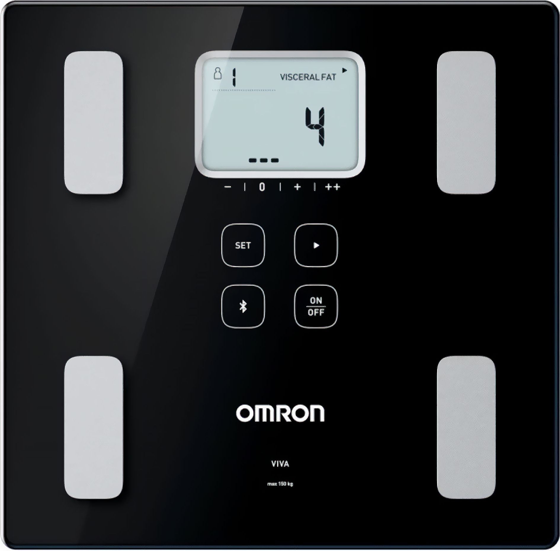 Omron HBF-222T-EBK Personal Scale - Body Fat Analysis - BMI Measuring - Black