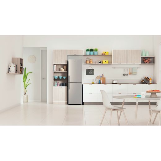 Indesit 50/50 Fridge Freezer - Silver - fridge freezer in kitchen shot 