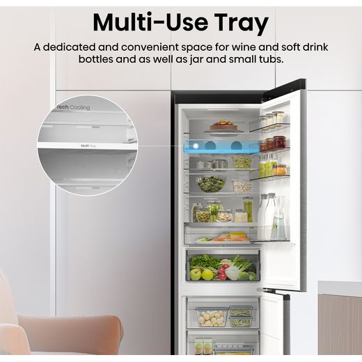 Hisense RB5P410SACCUK 203cm High No Frost Fridge Freezer - Stainless Steel - Annotation - Multi use tray shot