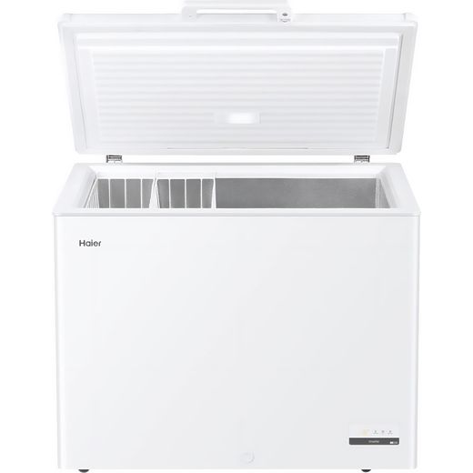 Haier Chest Freezer - White - Front with lid open shot