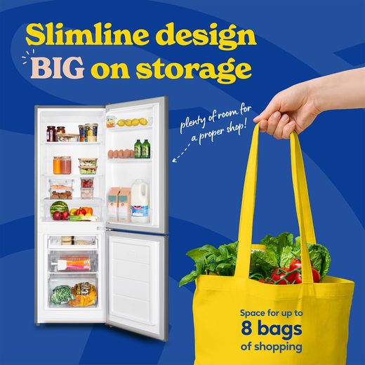 Russell Hobbs RH143FF492E1SS 14cm 70/30 Fridge Freezer - Stainless Steel - Annotation - big storage shot