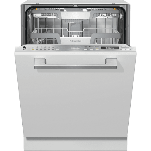 Miele G7165SCVi XXL Wifi Connected Fully Integrated Standard Dishwasher - Clean Steel Control Panel with Fixed Door Fixing Kit - B Rated