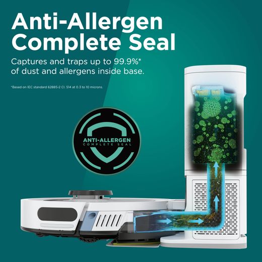 Shark Matrix Plus 2-in-1 Robotic Vacuum Cleaner - Silver - Annotation - Anti-Allergen Complete Seal