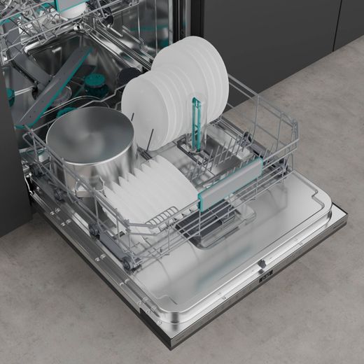 Hisense Integrated Standard Dishwasher - Silver - Top view basket shot