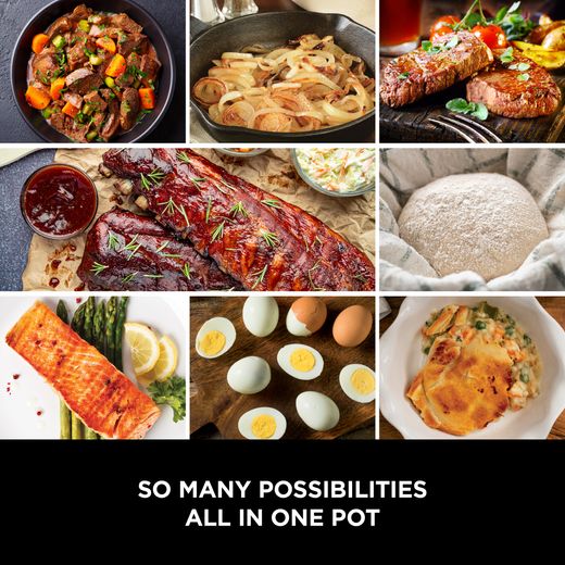 Ninja Foodi 8-in-1 PossibleCooker MC1001UK 8 Litre Multi Cooker - Sea Salt Grey - Annotation - So many possibilities in one pot shot