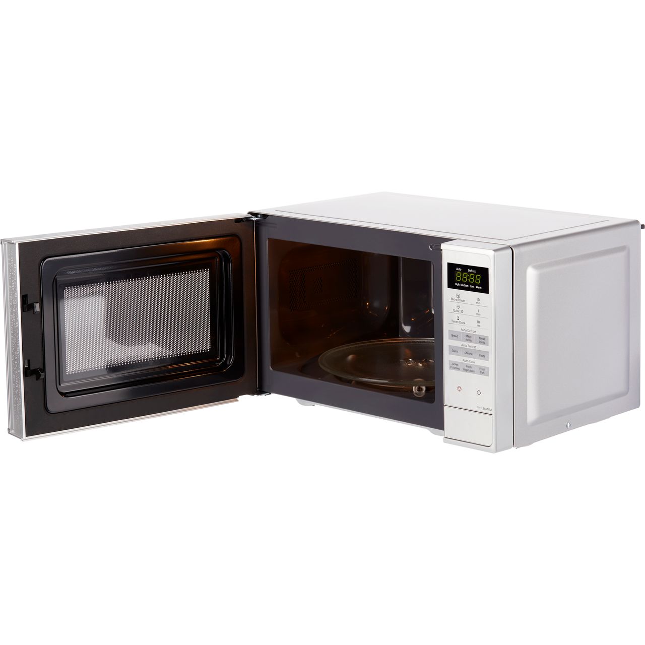 panasonic 800w standard 20l microwave nn e28jmmbpq silver