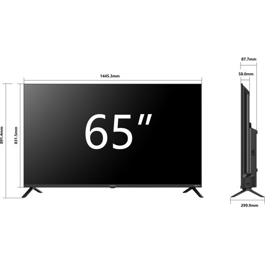 Veltech 4K Ultra HD DLED Smart Roku TV - Annotation - dimension shot 