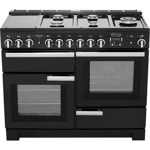 Rangemaster Professional Deluxe 110cm Dual Fuel Range Cooker - Black