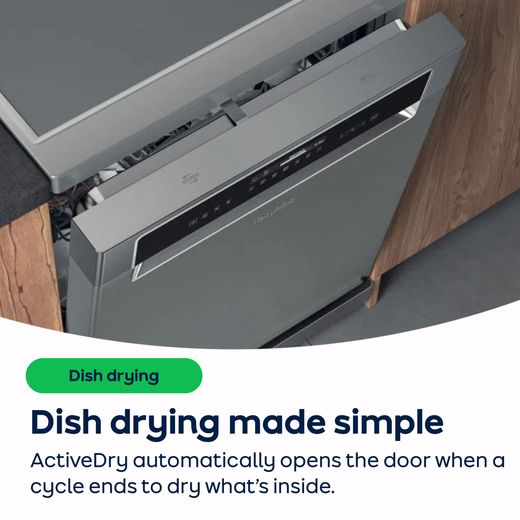 Hotpoint Fully Integrated Standard Dishwasher - Silver  - AO Annotation -  ActiveDry