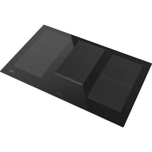 Haier 33803037 83cm Induction Hob - Black - High left perspective shot