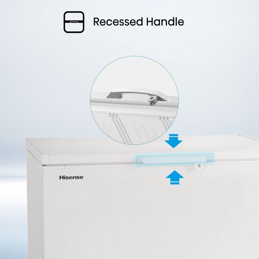 Hisense Chest Freezer - White - Annotation - Handle shot