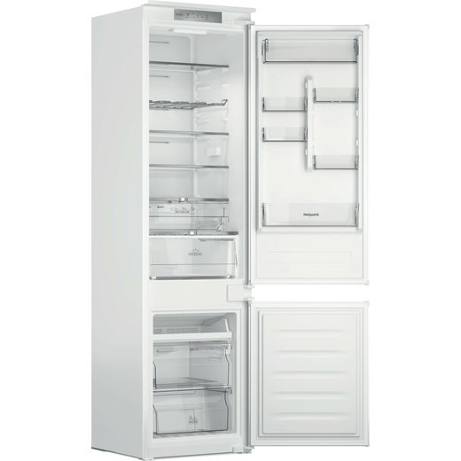 Hotpoint Integrated 70/30 Total No Frost Fridge Freezer - White - Right perspective with door open shot
