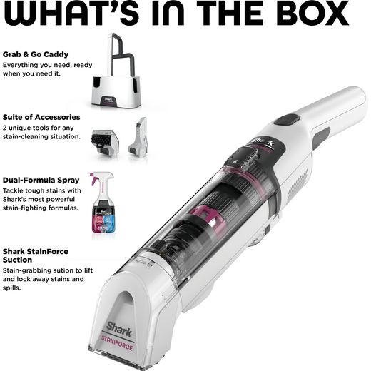 Shark HX100UKT Spot Cleaner White - Annotation - Whats in the box shot