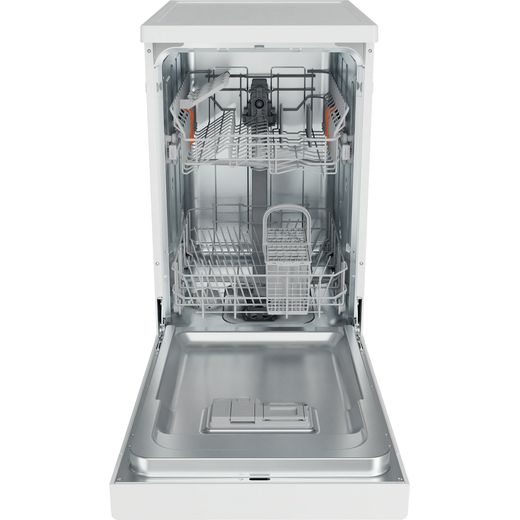 Hotpoint Slimline Dishwasher - White - Door open