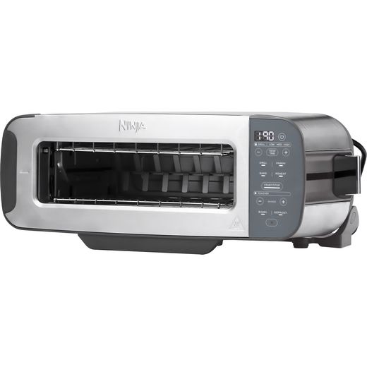 Ninja Foodi 3-in-1 Toaster, Grill & Panini Press ST202UK 2 Slice Toaster - Silver - Left perspective