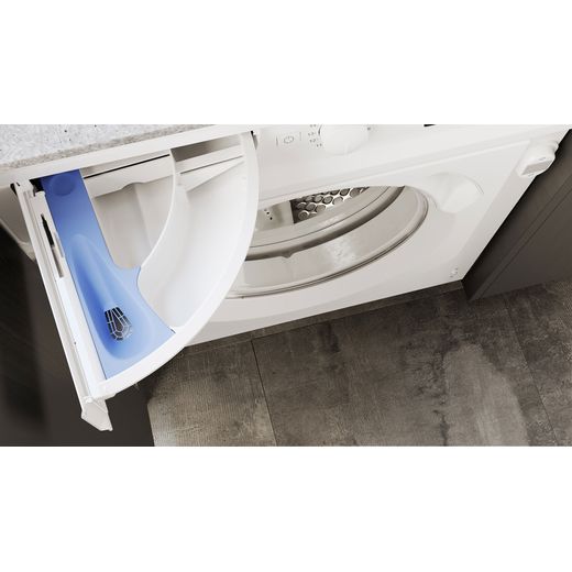Hotpoint Integrated 9Kg / 6Kg Washer Dryer - White - Detergent tray shot