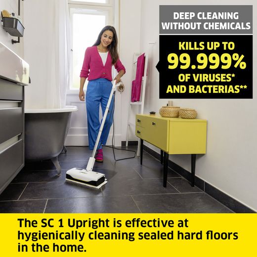 Kärcher 1.513-561.0 Steam Mop with up to Minutes Run Time - White - Annotation - Deep cleaning without chemicals