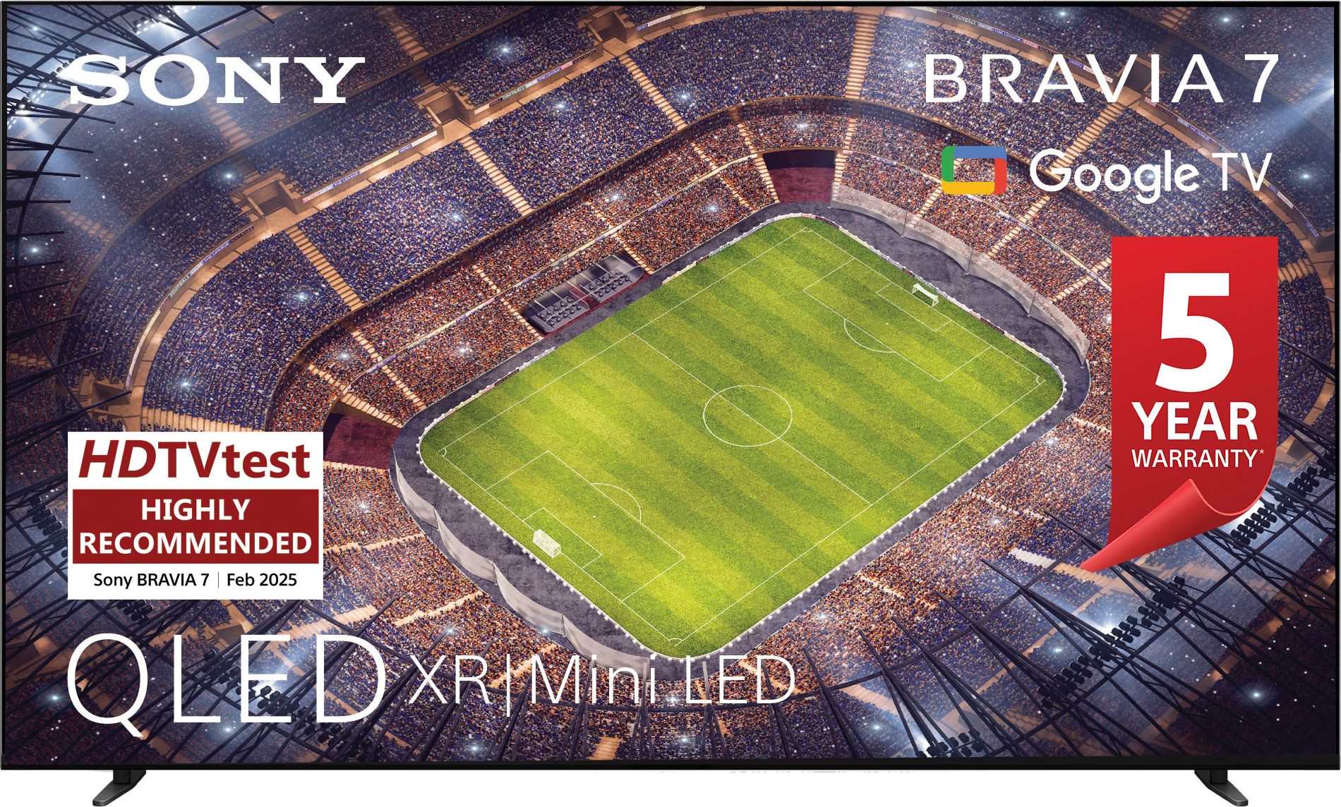 Sony BRAVIA 7 65 Inch MiniLED QLED 4K Smart TV - XR Backlight Master Drive - Dolby Vision Atmos - Black