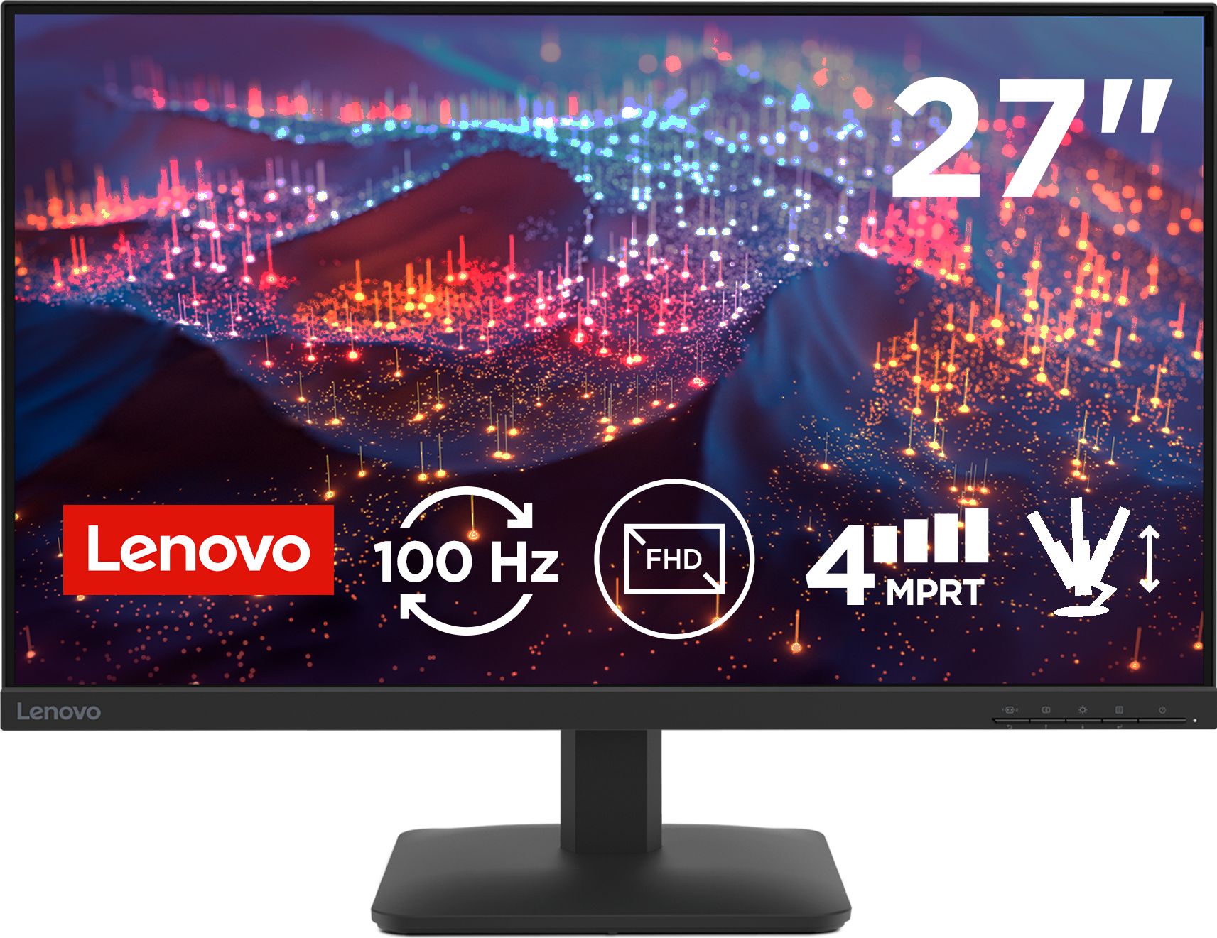 Lenovo L27-4e 27" Full HD 100Hz Gaming Monitor - Raven Black, Black