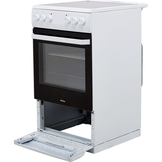 Amica 50cm Electric Cooker with Ceramic Hob - White