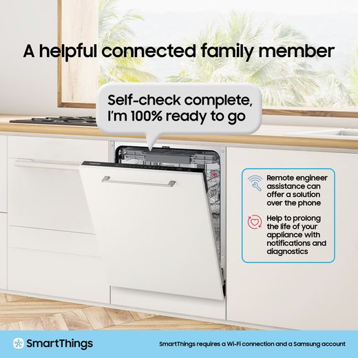 Samsung Series 7 AutoRelease™ Integrated Standard Dishwasher - White - annotation - smart things shot