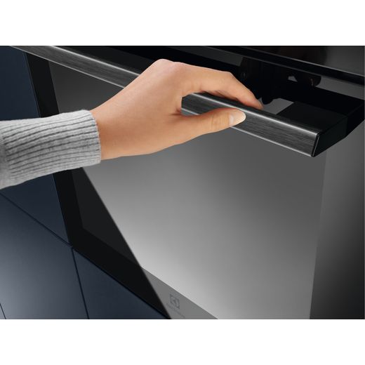 AEG Built In Electric Single Oven - Black - Close up handle shot