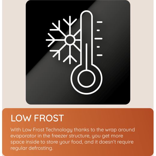Hotpoint Integrated Fridge Freezer - White - Annotation - Low frost shot 