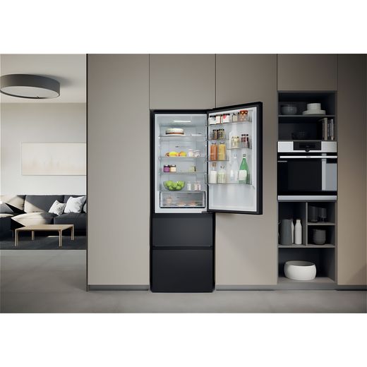 Haier 3D 60 Series 3 60/40 Total No Frost Fridge Freezer - Slate Black - Fridge freezer in kitchen shot