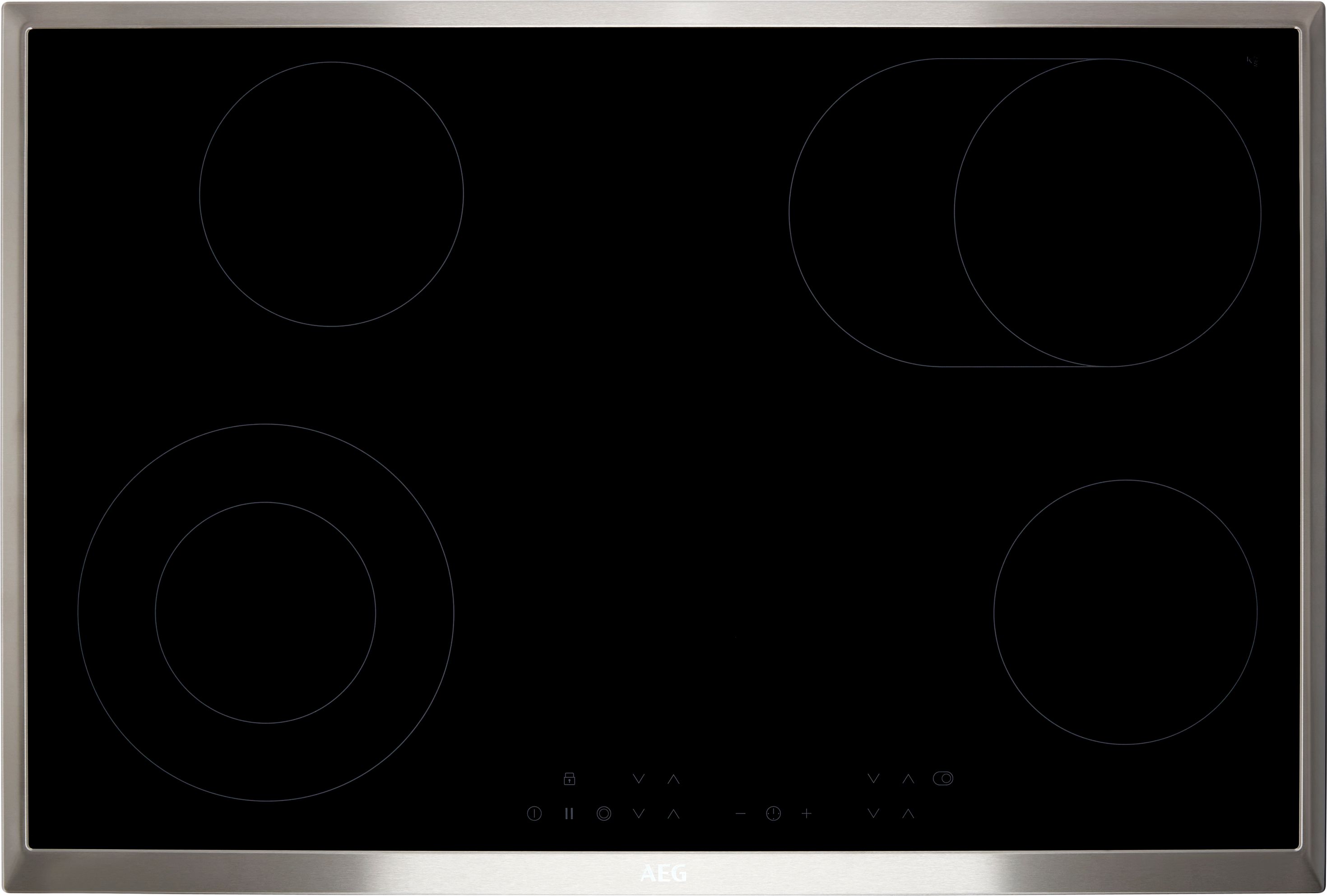 AEG HK834060XB 77cm Ceramic Hob - Black, Black