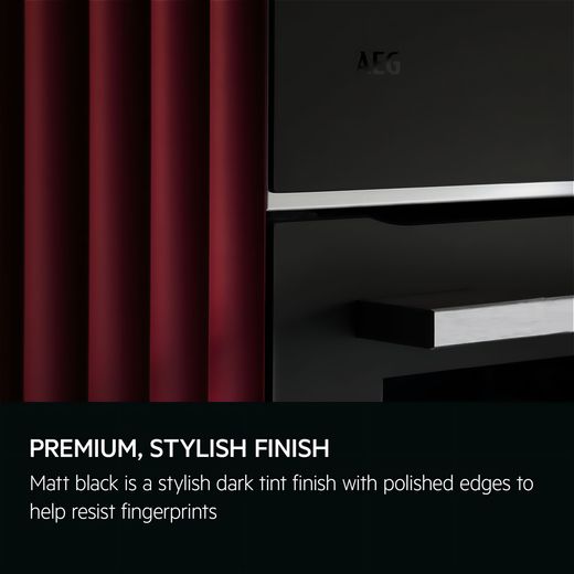 AEG ProAssist Built In Electric Single Oven - Matt Black - Annotation - Stylish finsih shot