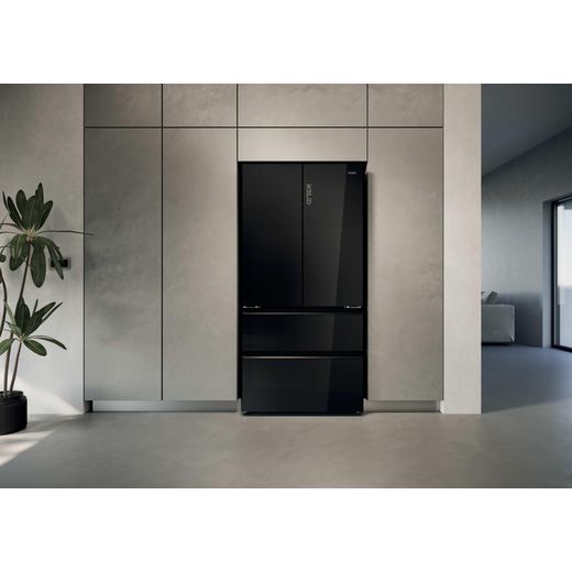 Haier FD 90 Series 7 American Fridge Freezer - Obsidian Black - Fridge freezer in kitchen