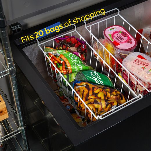 Russell Hobbs Chest Freezer - Black - Annotation - 20 bags of shopping 