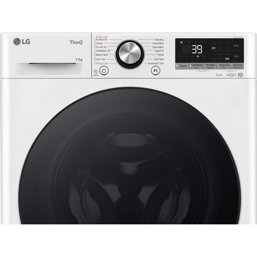 LG Series 4 Pro AI Direct Drive F4Y711WBTN1 11kg Washing Machine with 1400 rpm - White - Control panel