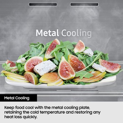 Samsung Total No Frost Fridge Freezer - Silver - Annotation - Metal Cooling