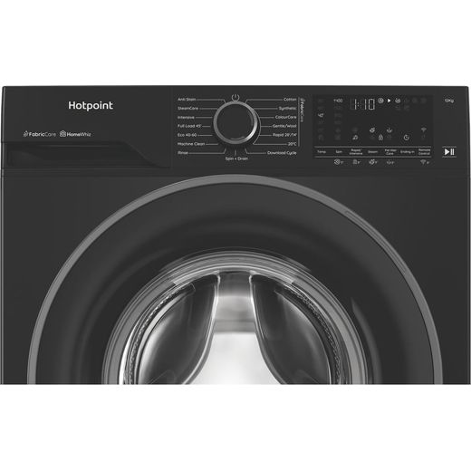Hotpoint Fabric Care HB123WBCAREUK 12kg WiFi Connected Washing Machine with 1400 rpm - Black - Control panel