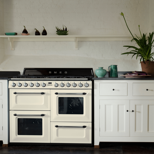 Smeg Victoria TR4110P1 1100cm Dual Fuel Cooker - Cream