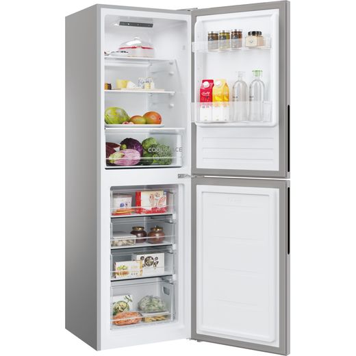 Hoover Fridge Freezer - Silver - Right perspective with door open shot