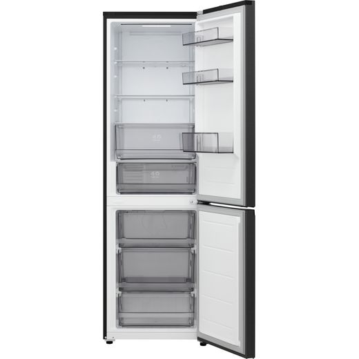 LG GBBSJ10EEP 186cm No Frost Fridge Freezer - Matte Black  - Front with door open shot