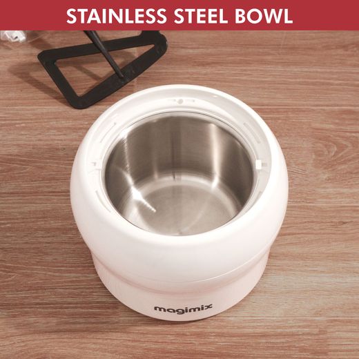 Magimix 11047 Ice Cream Maker White - Annotation - Stainless steel bowl shot