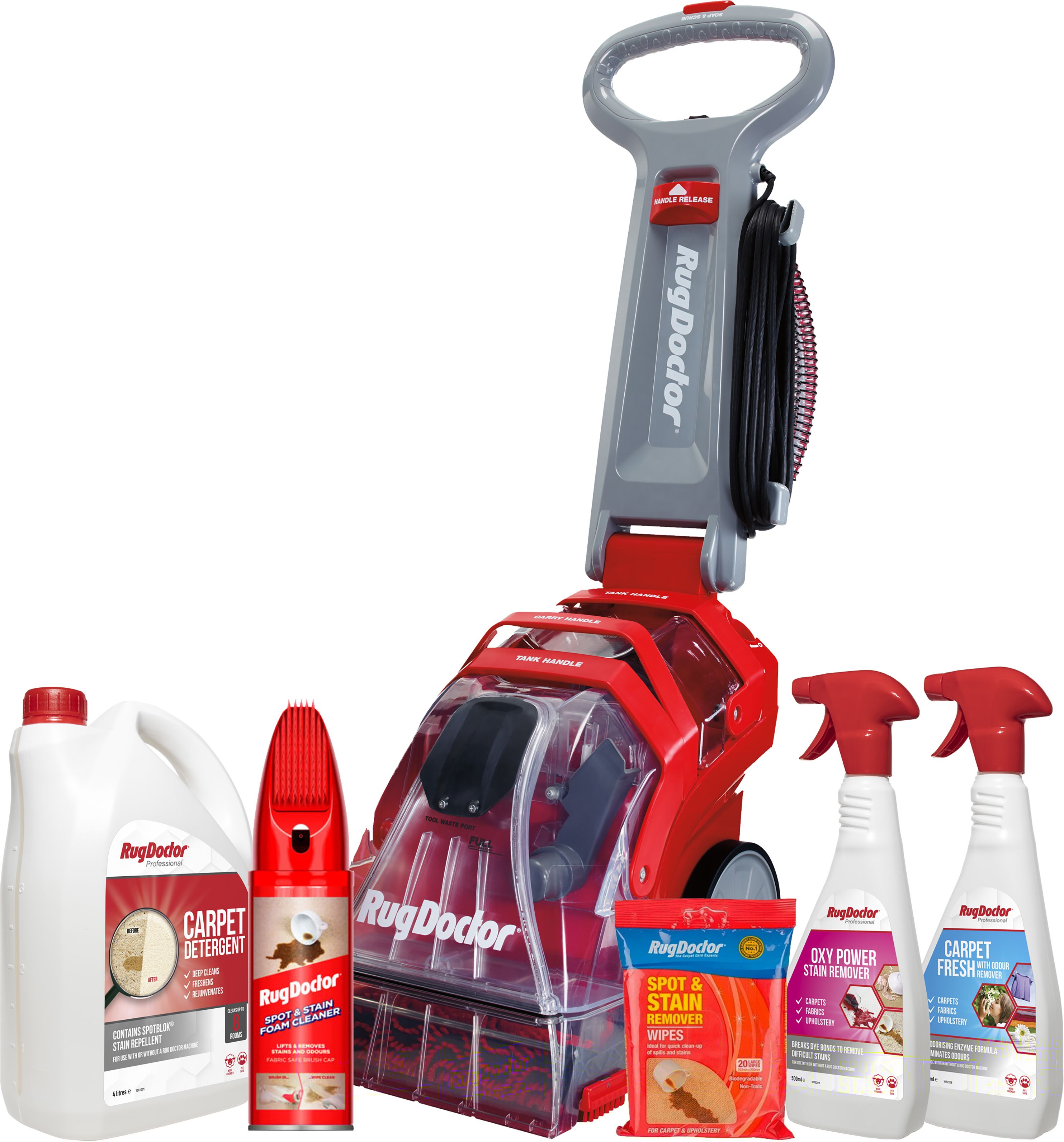 Rug Doctor 1095527 Carpet Cleaner with Tool Kit and Detergent Bundle, Black