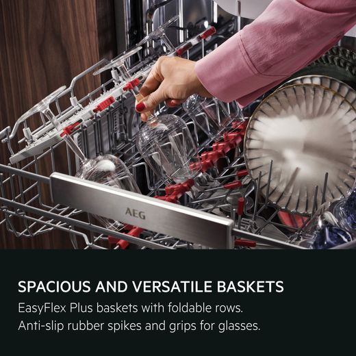 AEG Integrated Standard Dishwasher - White - Annotation - easy flex shot