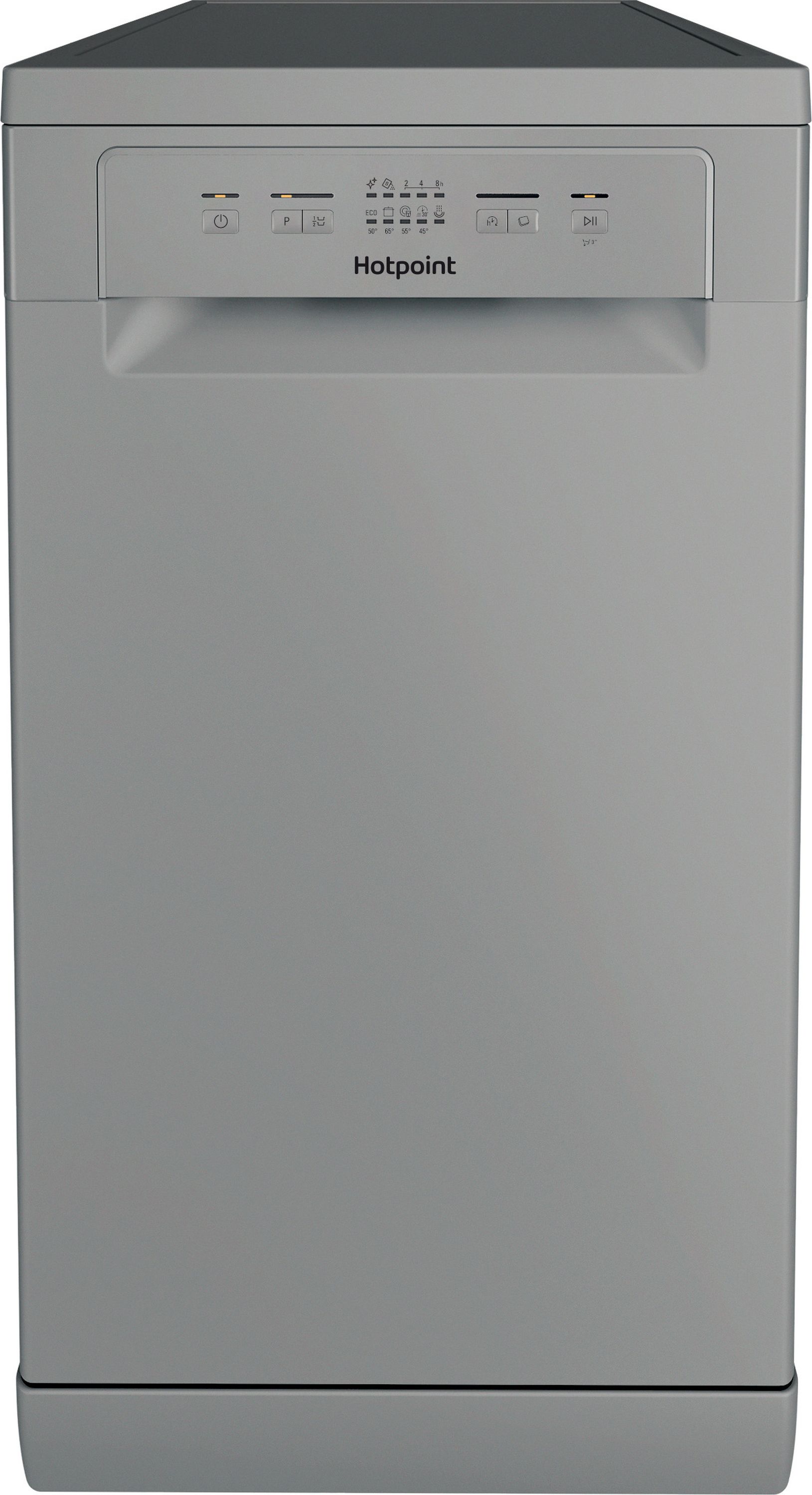 Image of Hotpoint HP2FE10CS90SUK Slimline Dishwasher - Silver - E Rated, Silver