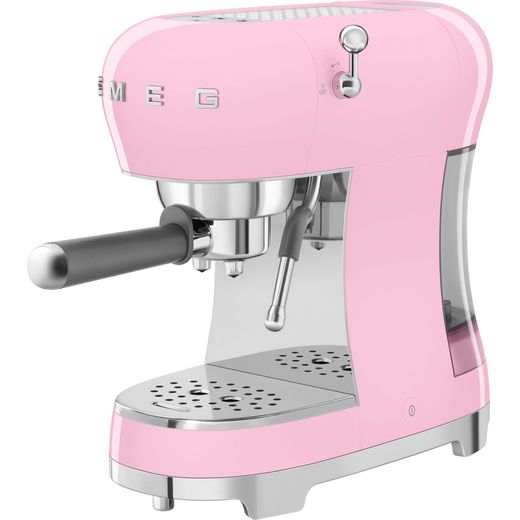 Smeg 50's Retro Espresso Coffee Machine - Pink - Left perspective